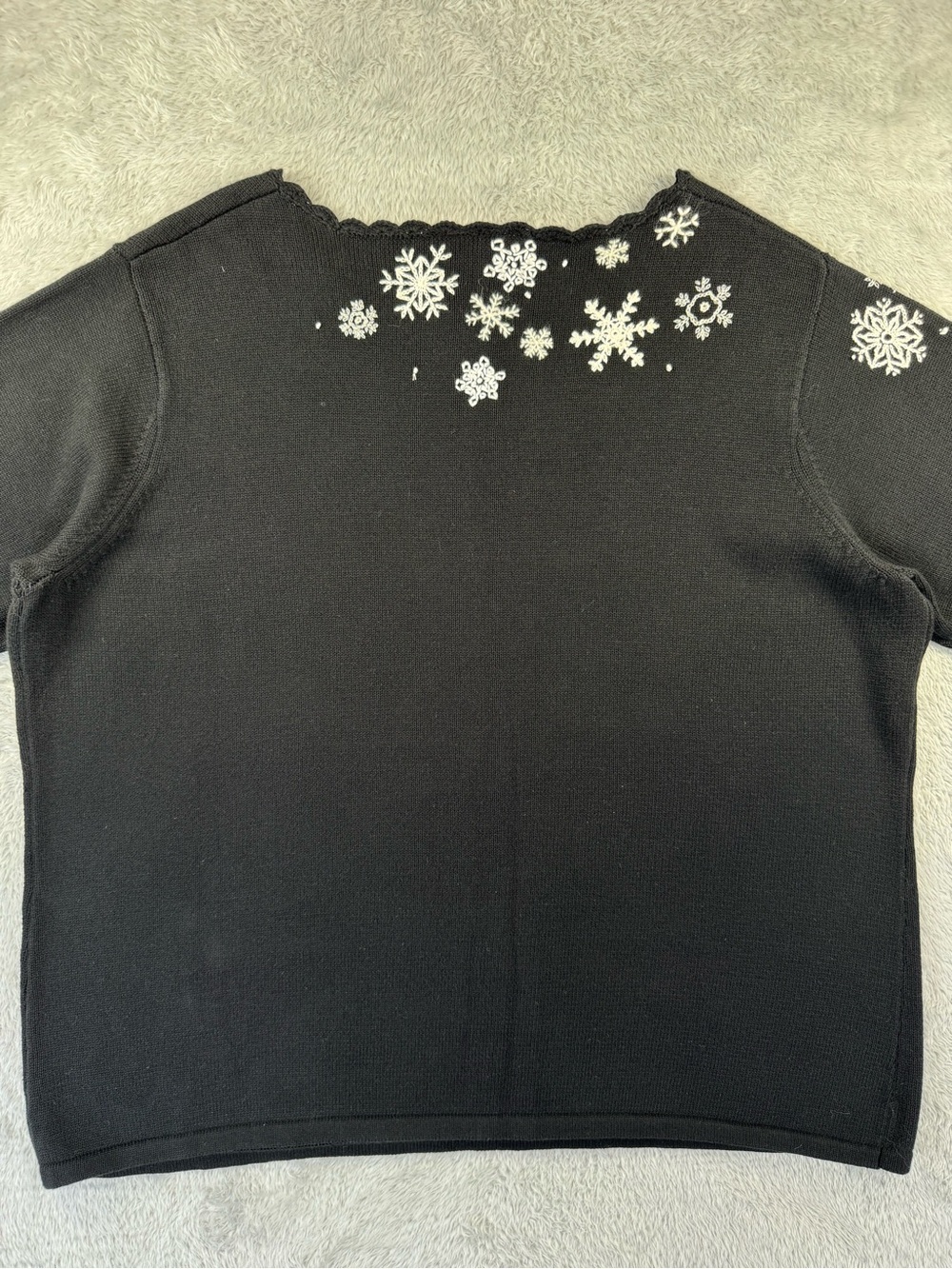 NWT Vintage Talbots Woman 1X Embroidered Snowflake Christmas Sweater - Picture 9 of 14